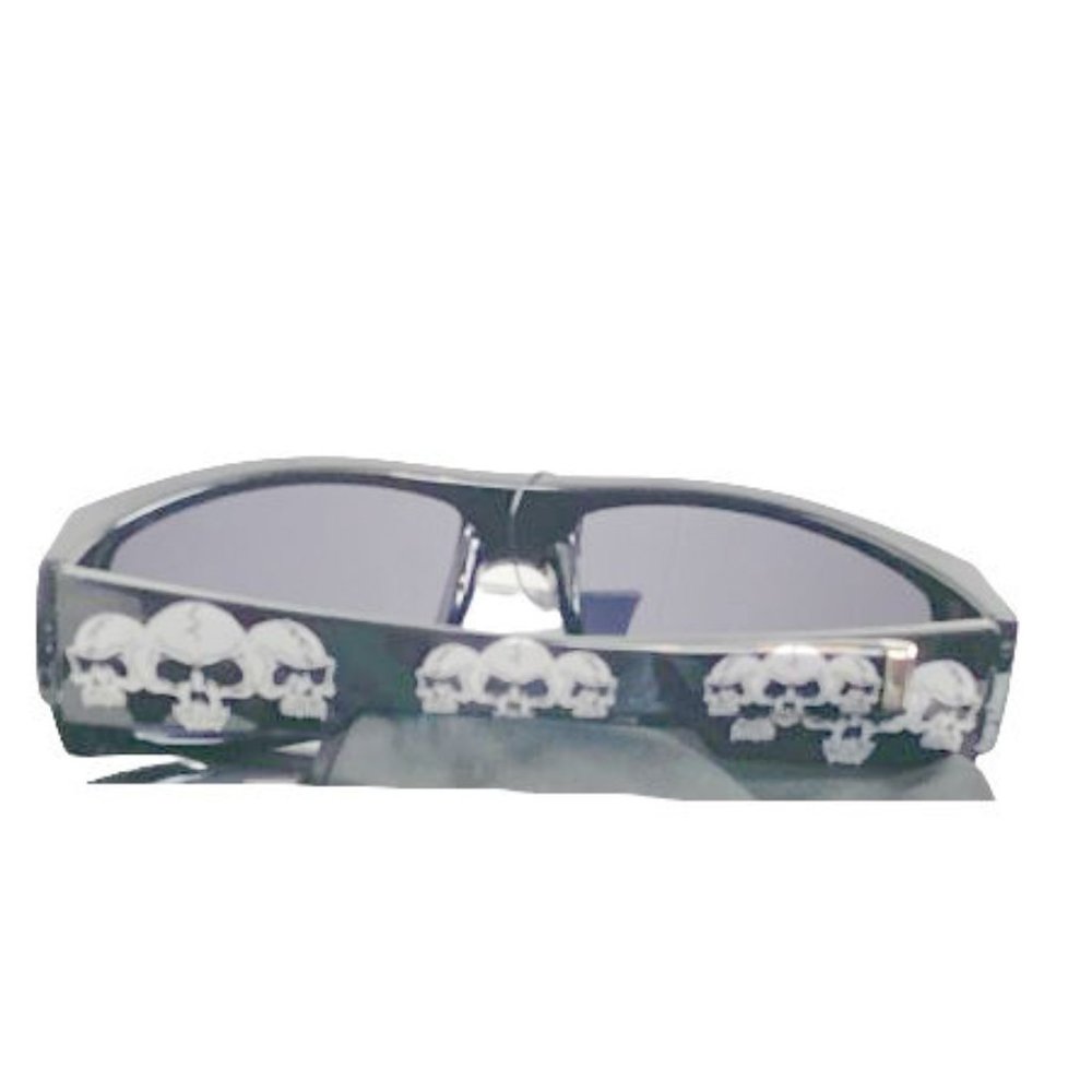 Locs Skull Rectangular Wrap Sunglasses Silver Unisex Anti-Reflective UV4…